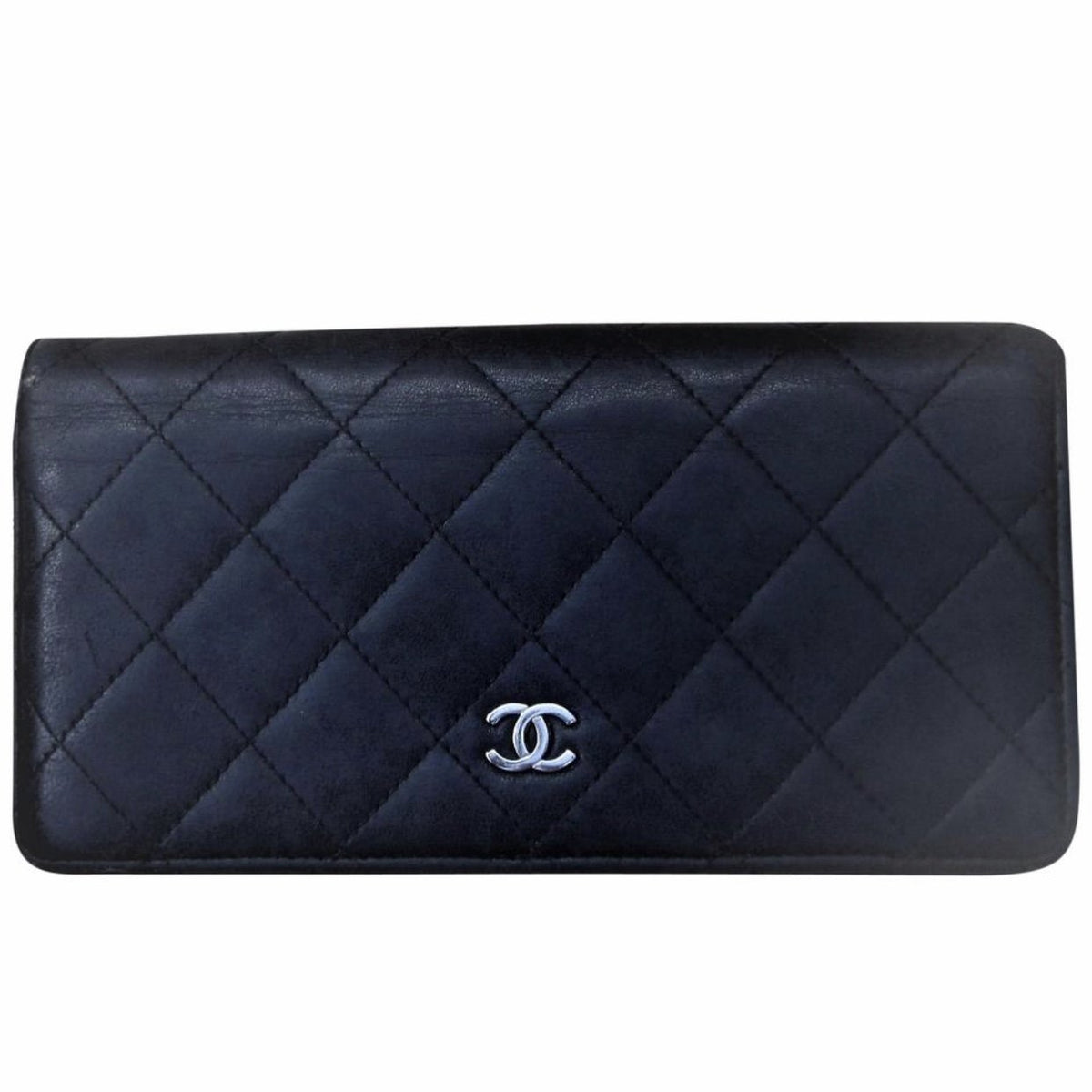 Chanel Black Quilted Leather Classic CC Trifold Wallet Chanel