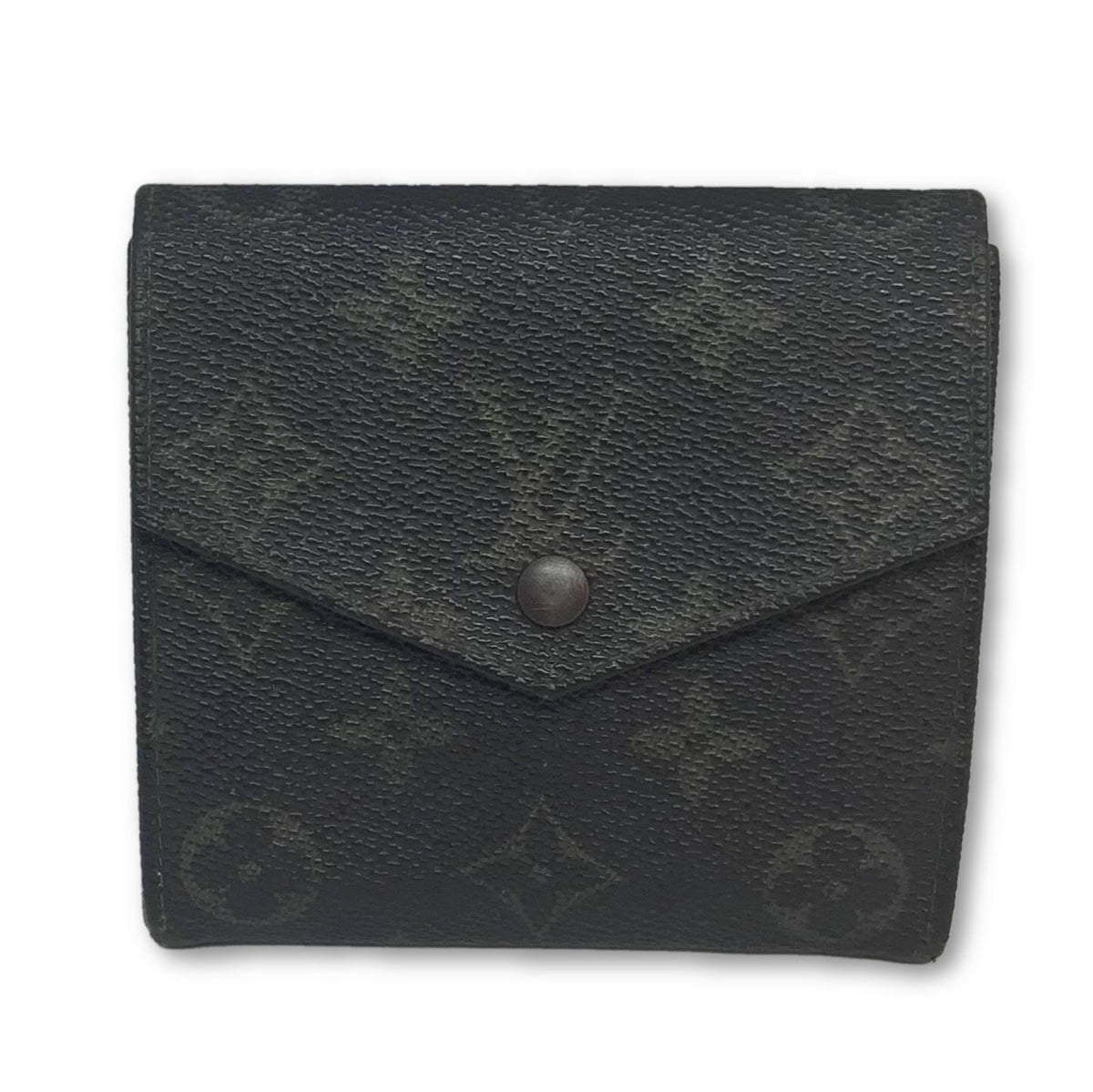 Louis Vuitton Double V Wallet Leather with Monogram Canvas at