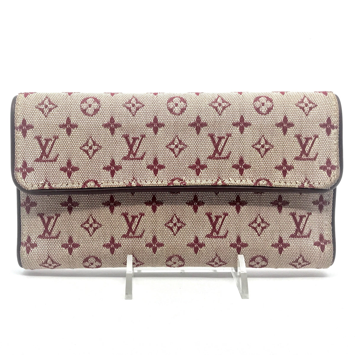 Auth Louis Vuitton Monogram Canvas Mini Lin Trifold Small Wallet
