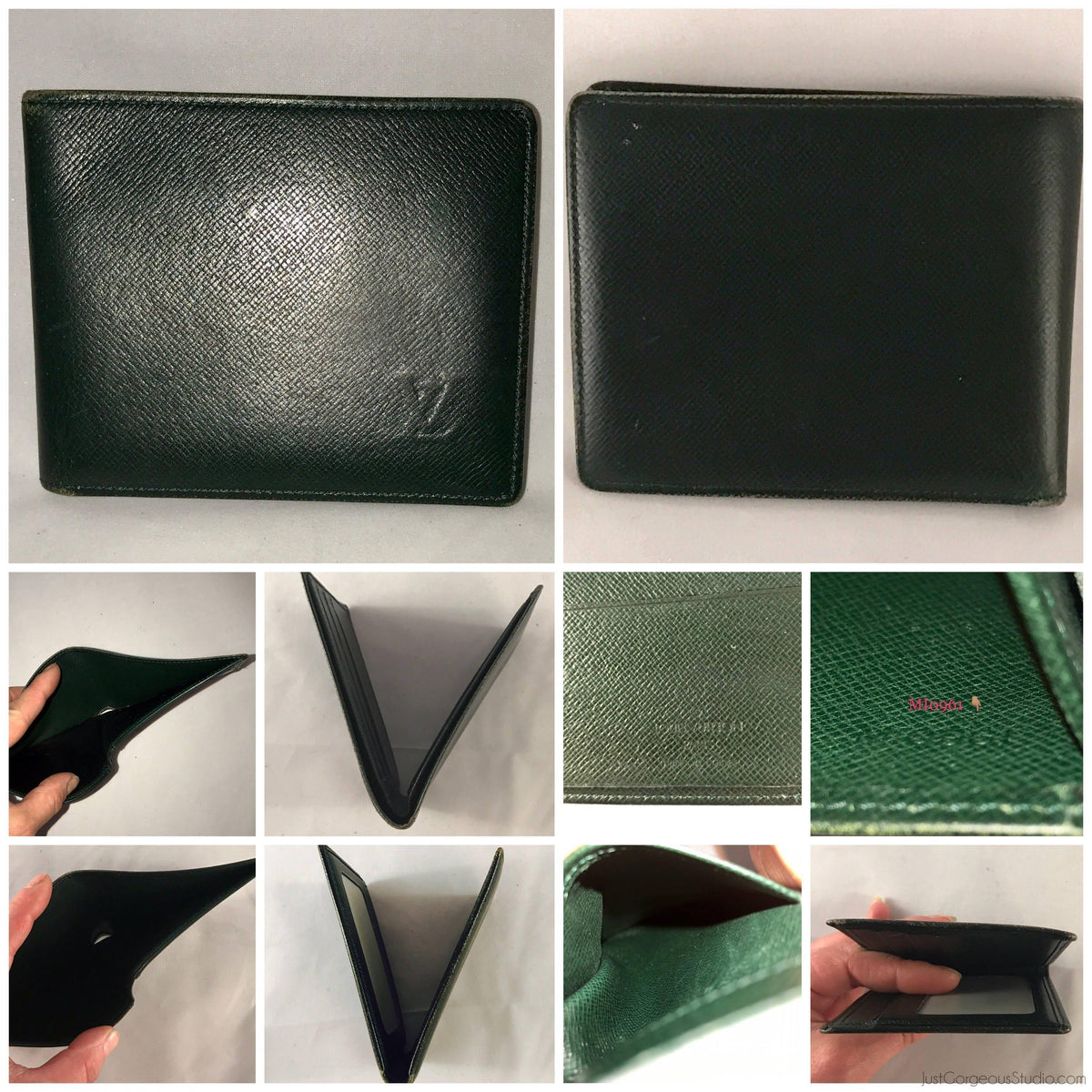 LOUIS VUITTON Taiga Mens Porte-Billets 3 Card Billfold Wallet