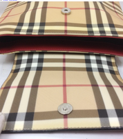 Burberry Check Flap Hobo Shoulder Bag-Bags-Burberry-red/tan-JustGorgeousStudio.com