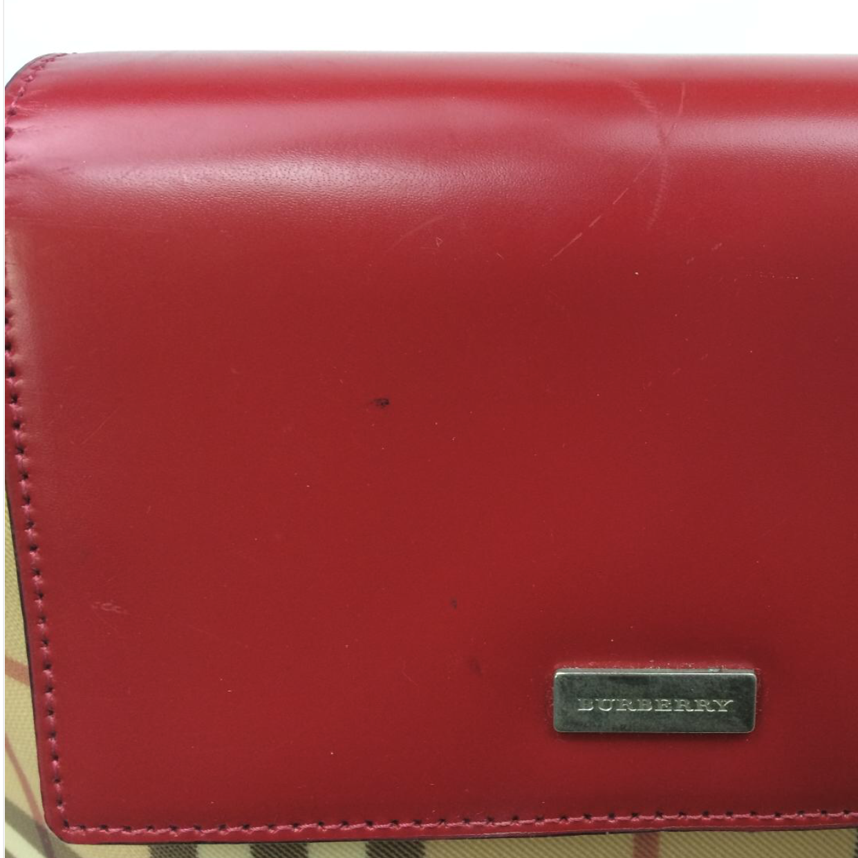 Burberry, Bags, Burberry Red Plaid Wallet Rare