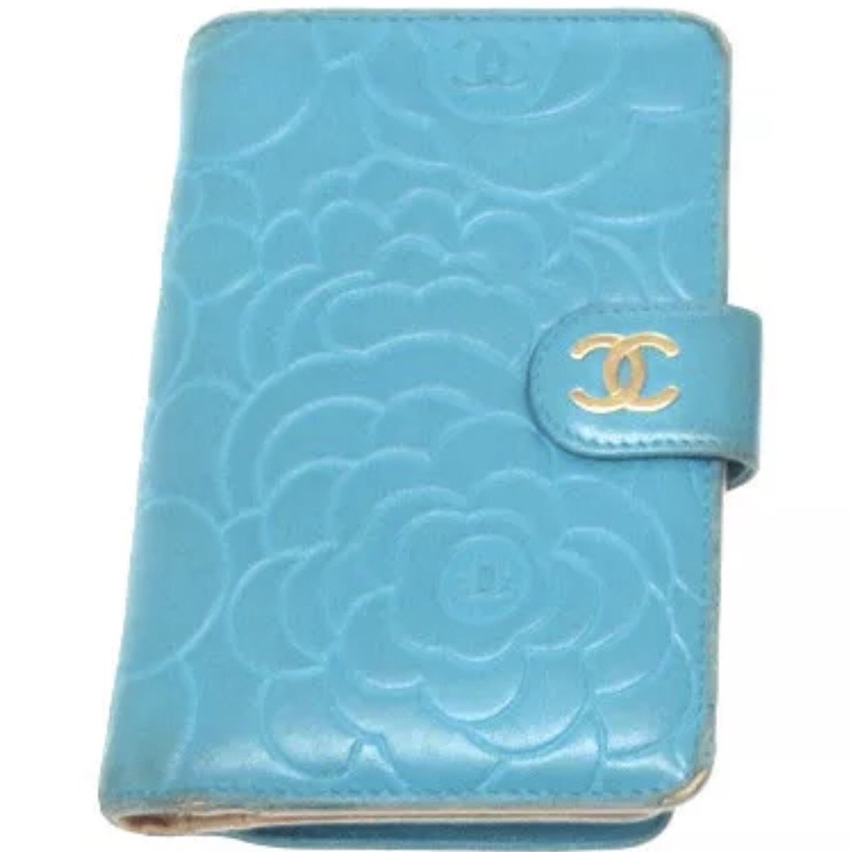 Chanel Camellia CC Logo Zip Wallet