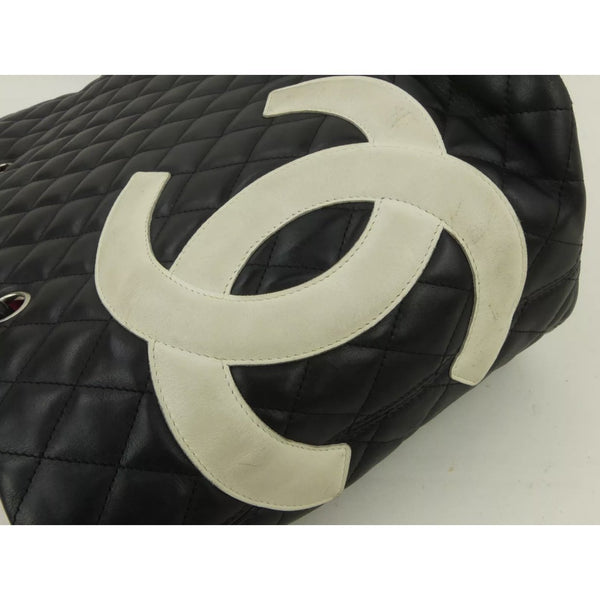 Chanel Beige/Black Quilted Cambon Ligne Large Tote Bag - Yoogi's