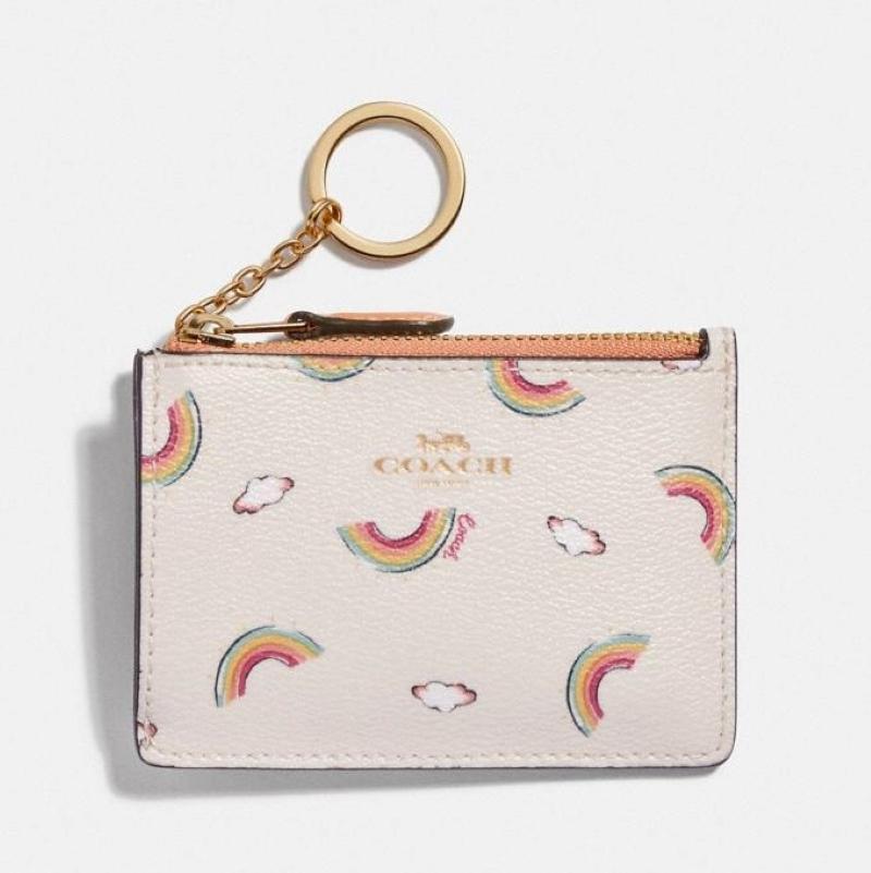 Coach Keychain Wallet C Logo Colorful Wallet