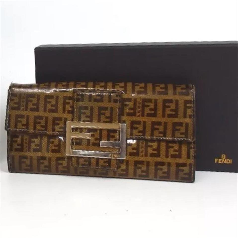 Authentic FENDI Vintage Zucca Pattern Short Wallet With 