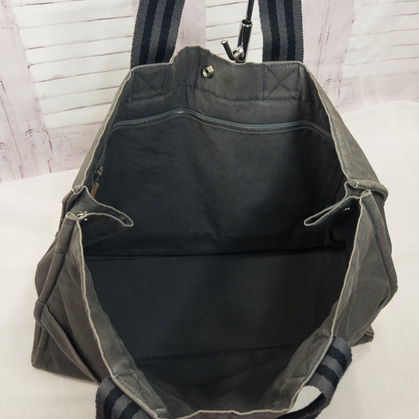HERMES Fourre Tout MM Tote Bag Canvas Gray Auth ar9337B