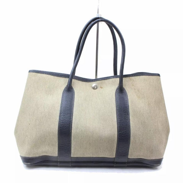 Hermes Black/Grey Canvas Garden Party 36 Tote Bag, Designer Brand, Authentic Hermes