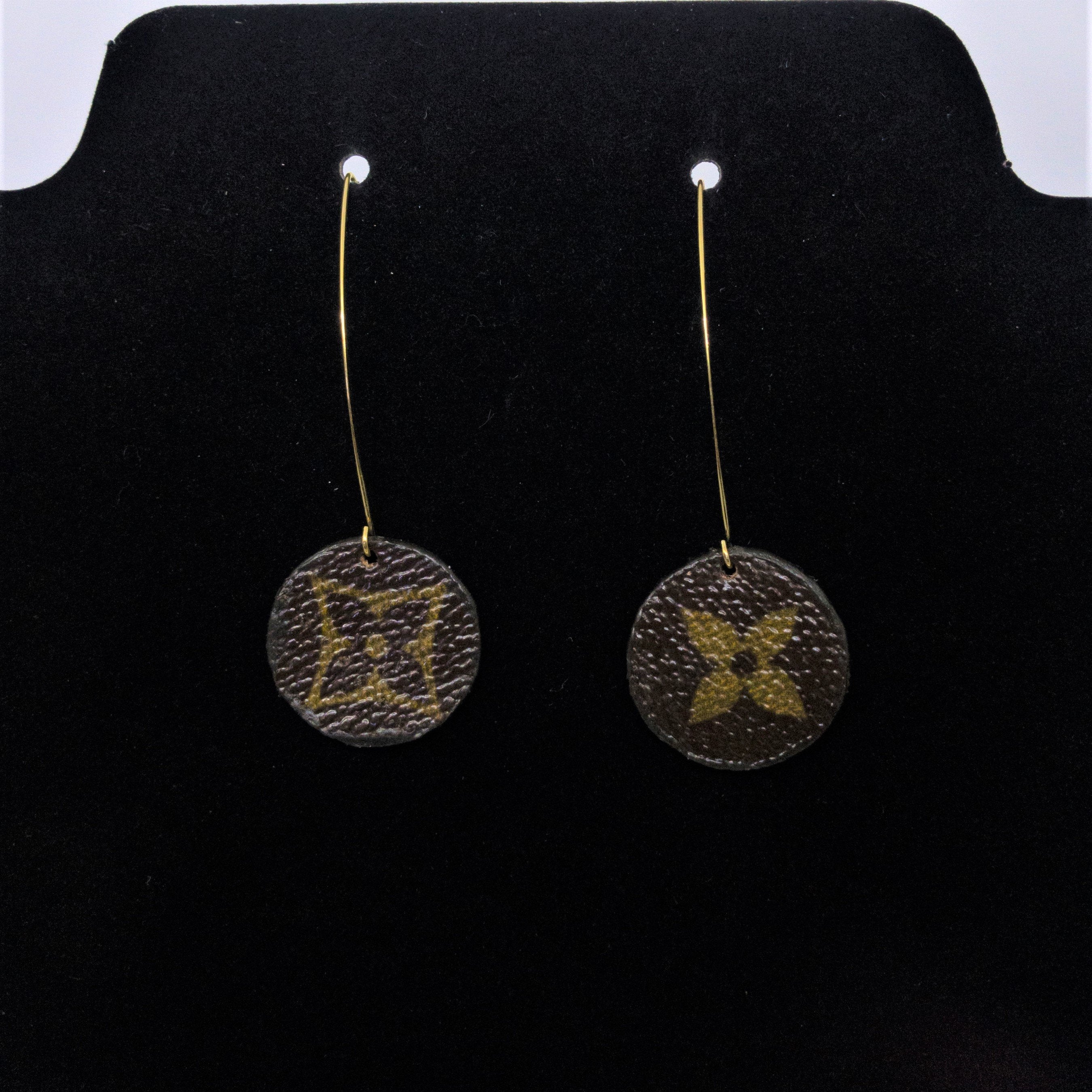 Handmade repurposed Louis Vuitton earrings