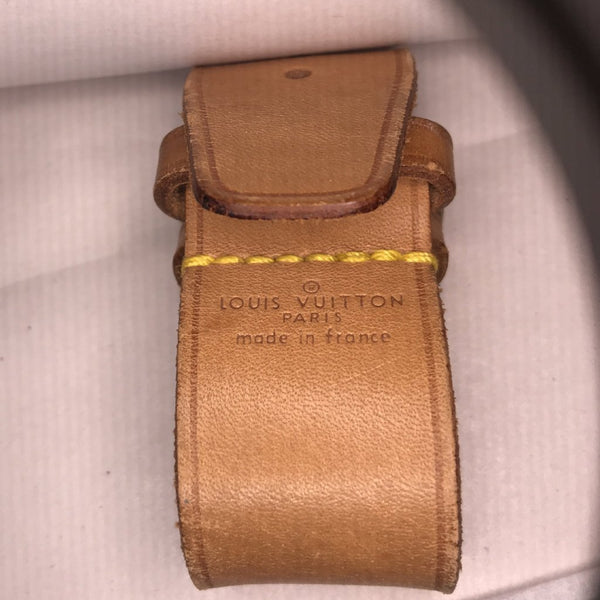 LOUIS VUITTON Luggage Tag and Handle Strap Set Genuine LV Leather