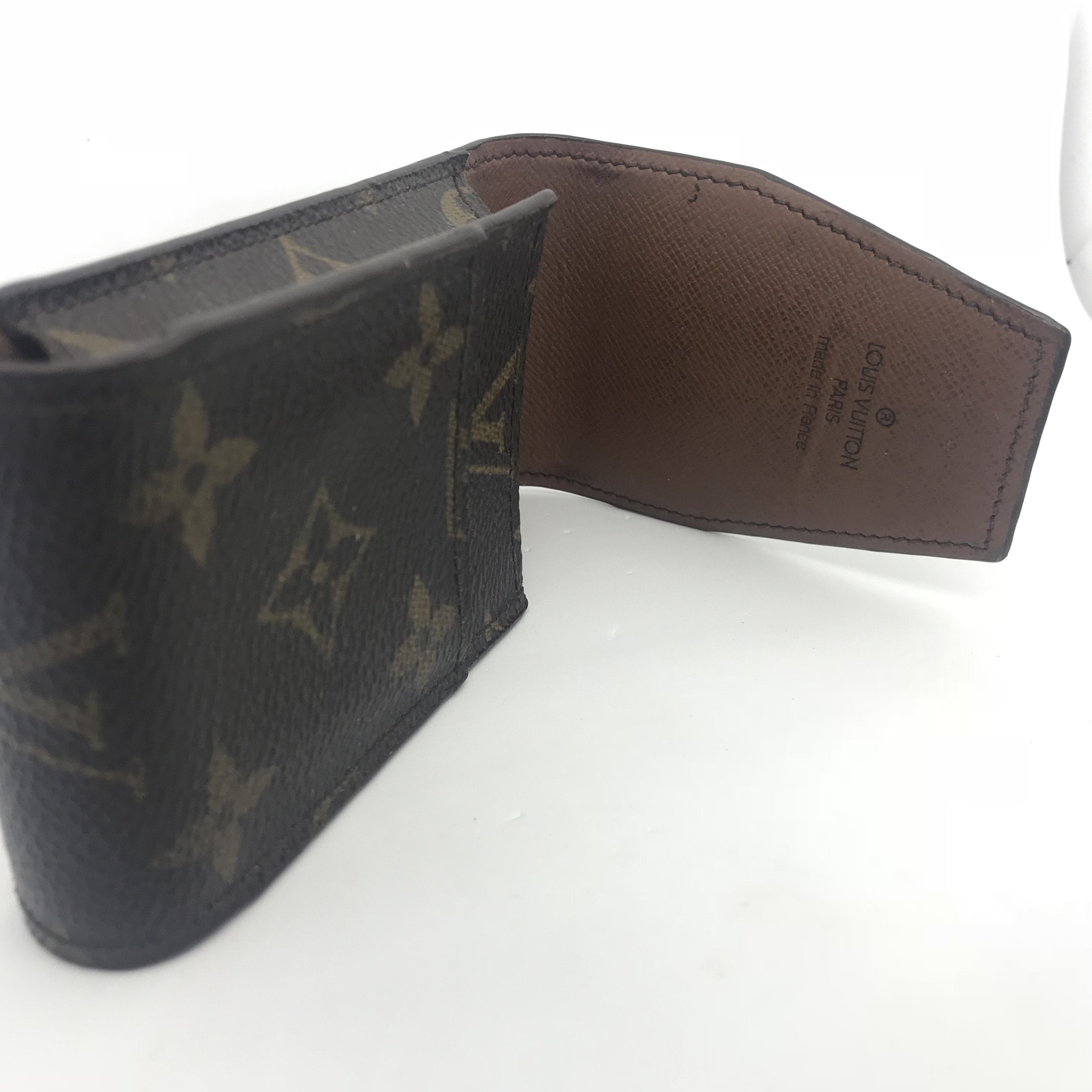 Vtg Louis Vuitton Brown Monogram Canvas Leather 4 Key Holder Case Rare Good  Shap