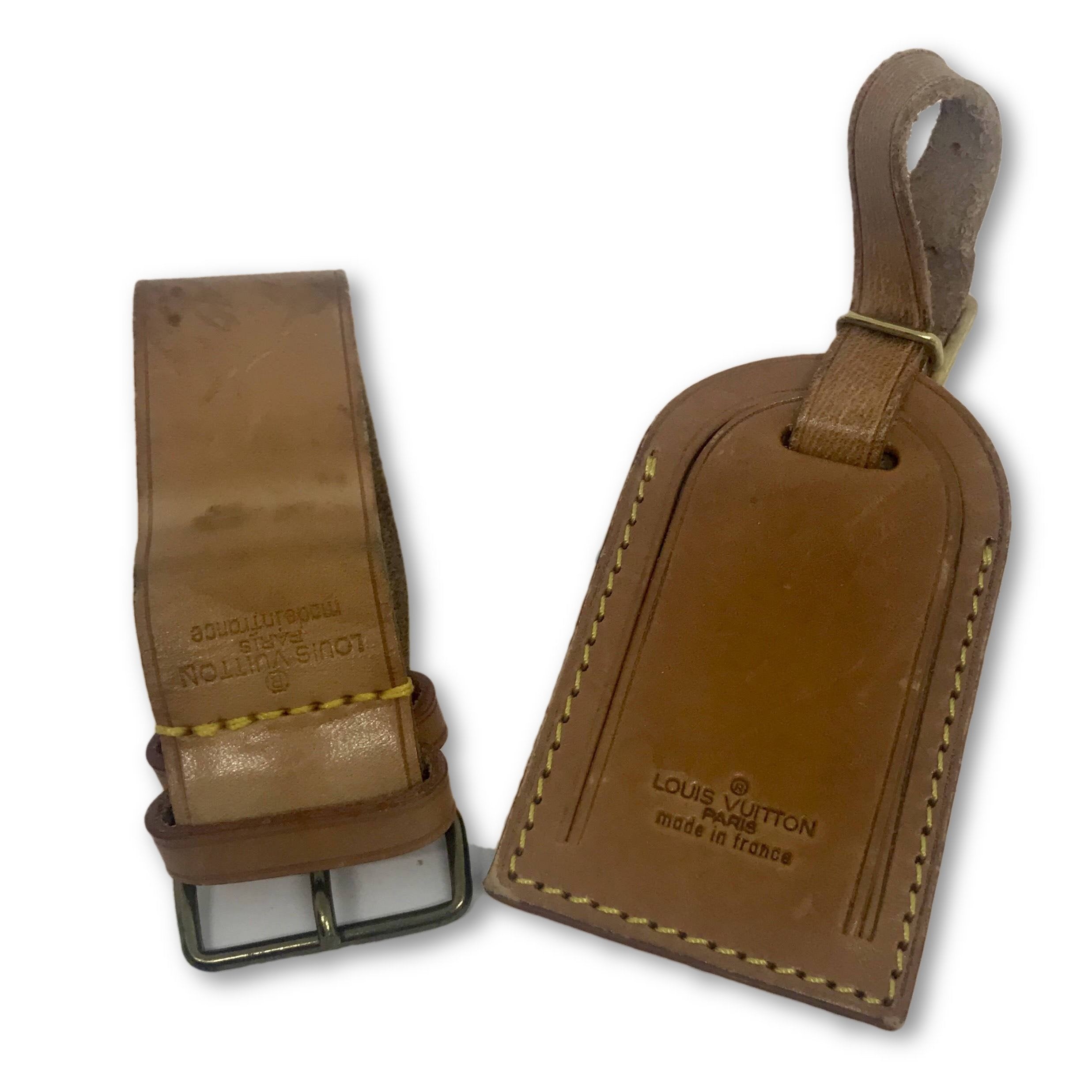 Authentic Louis Vuitton LV Large Stainless Steel Luggage Tag Key