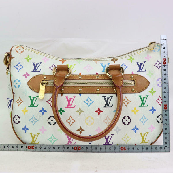 Louis Vuitton - Small White & Multicolored Monogram Print Pebbled Leat –  Current Boutique