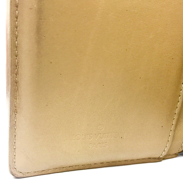 Authentic LOUIS VUITTON Bifold Wallet Card Coin Case Purse Vernis Beige  Yellow