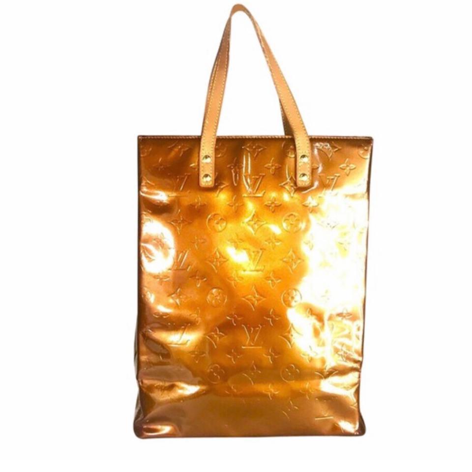 Gold Louis Vuitton Monogram Vernis Reade MM Tote Bag