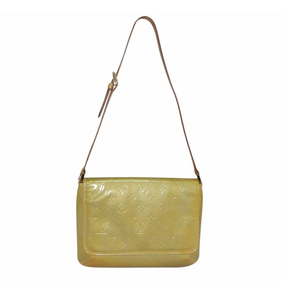 Louis Vuitton Spring Street Vernis Epi Monogram Silver Yellow Shoulder Bag