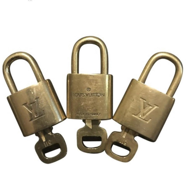 Louis Vuitton Gold Keepall Speedy Alma Tone Brass Lock and Key Set