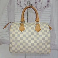 Pre-Owned Louis Vuitton Speedy Damier Azur 25 Handbag - Very Good