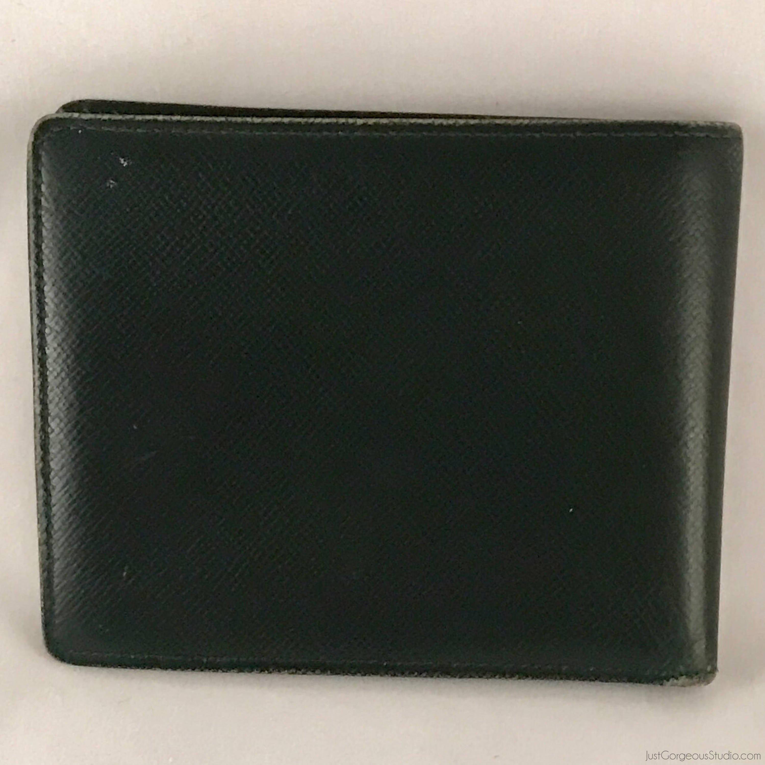 Louis Vuitton, Bags, Dark Green Vintage Taiga Bi Fold Wallet