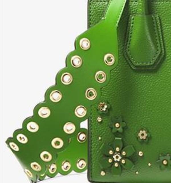 Michael Kors Green Leather Riveted Shoulder Strap