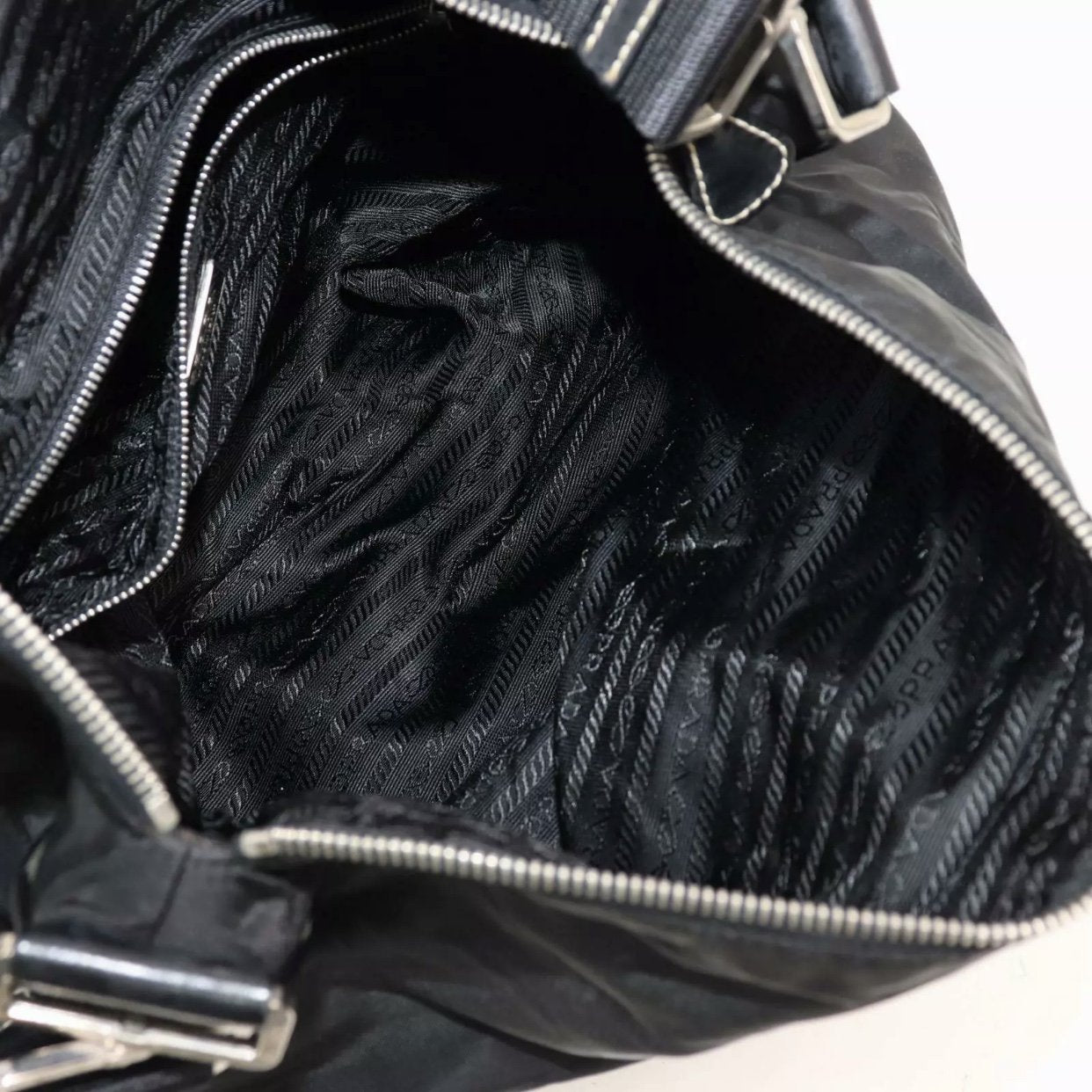 100% authenticity Guaranteed - Prada Nylon Leather Hand Bag