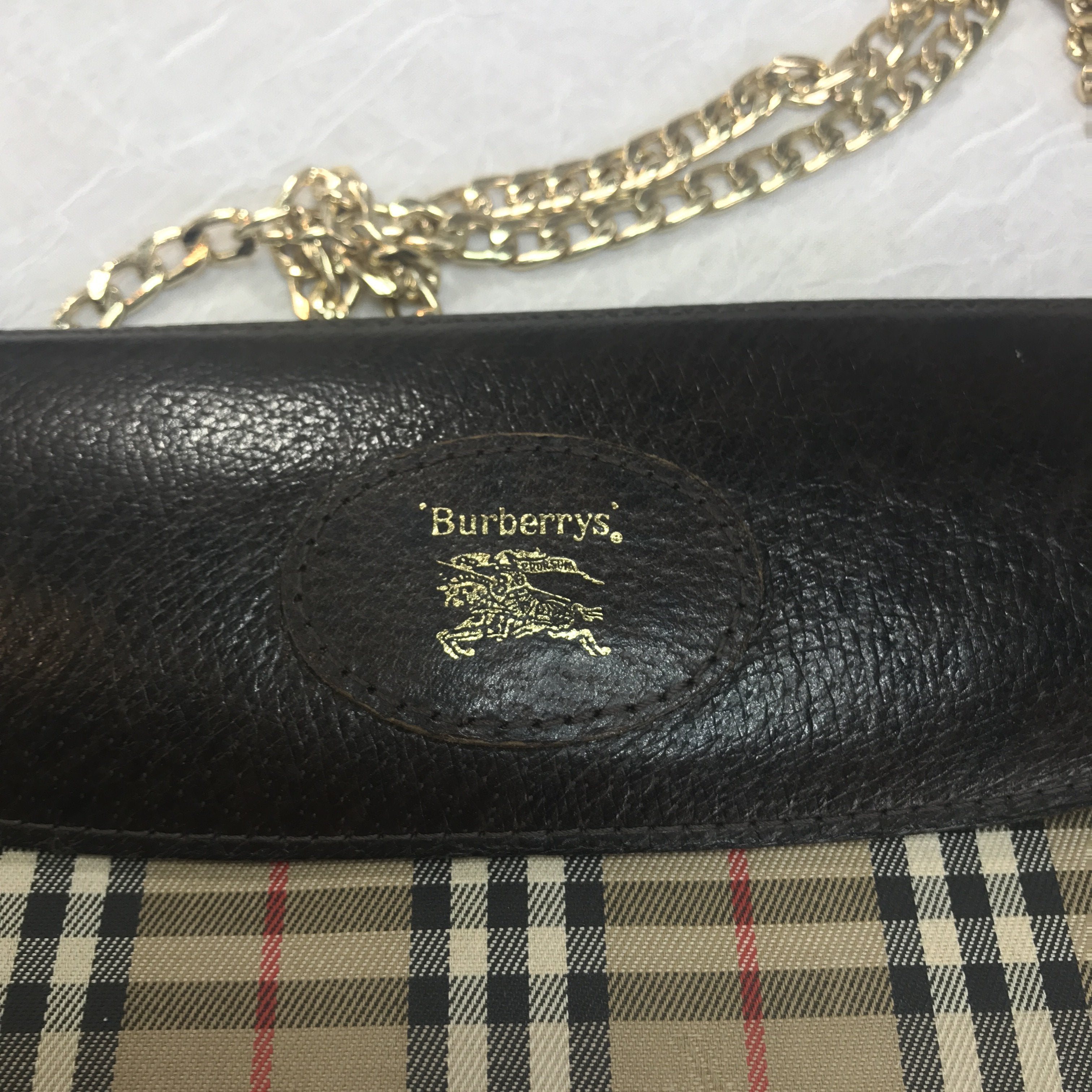 Vintage Burberry Nova Check Canvas and Leather Mini Crossbody Bag Satchel Burberry's Haymarket Horse Check Plaid