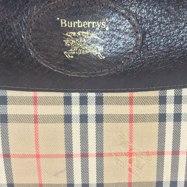 Vintage Burberry Ladies Grey Nova Haymarket Crossbody Shoulder Small Bag  VGC